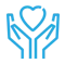 icono manos sosteniendo un corazon