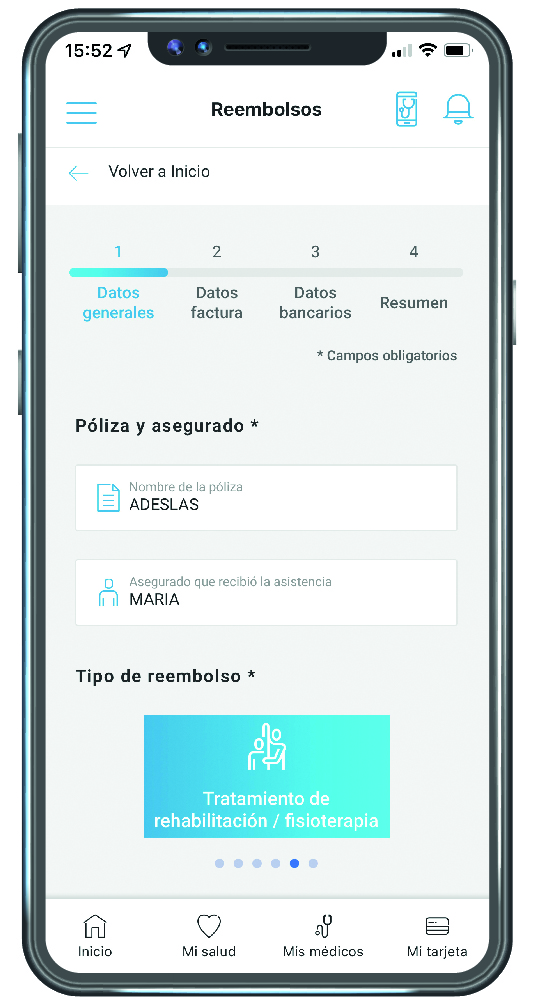 autorizaciones y reembolsos app Adeslas