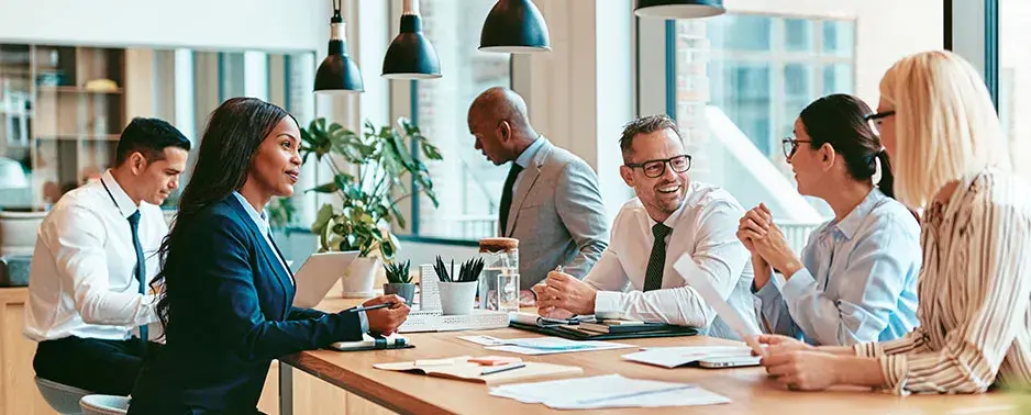 Trabajadores en una empresa