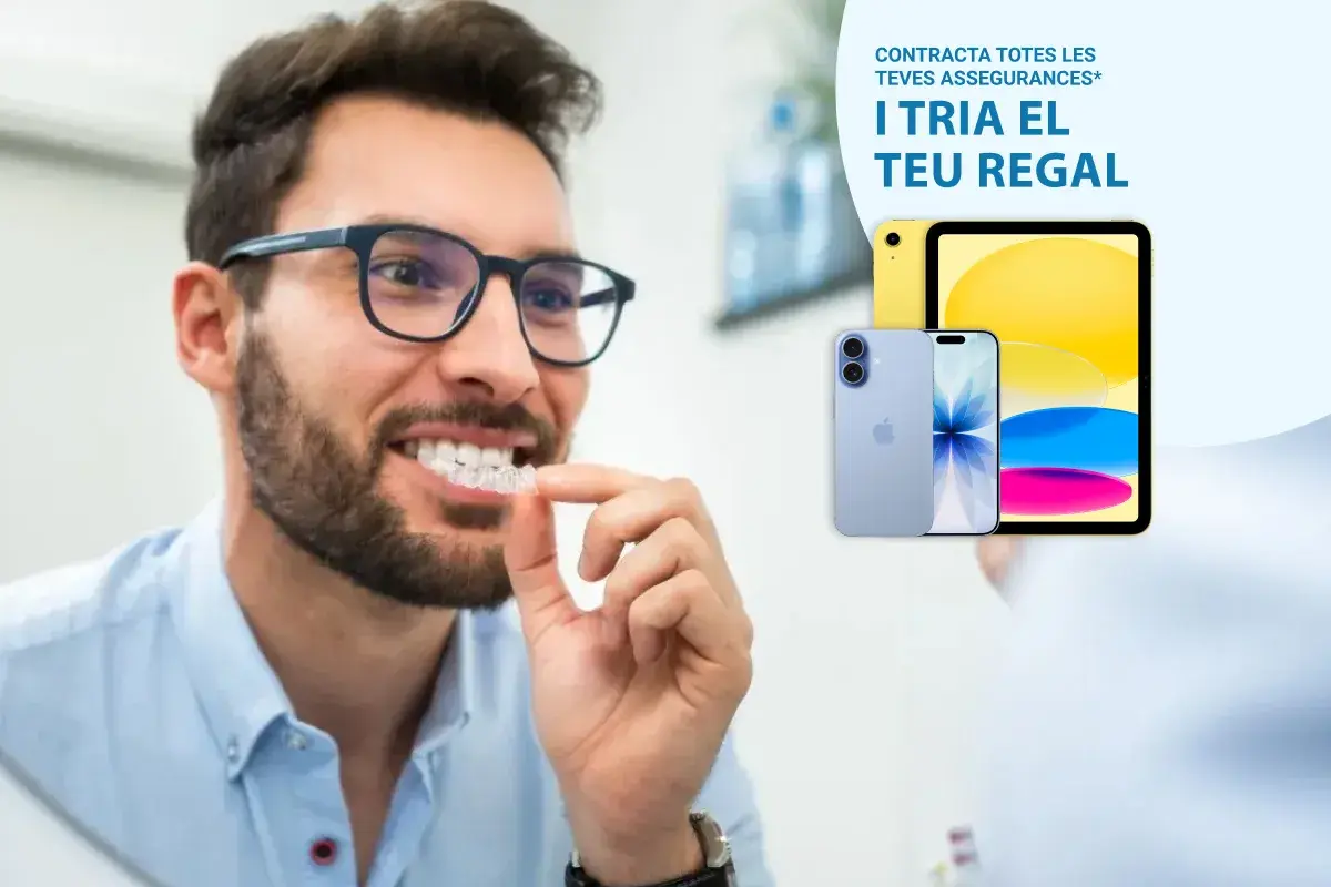 hombre con aparato dental
