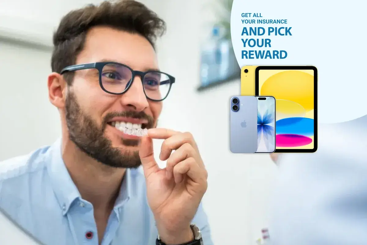 hombre con aparato dental