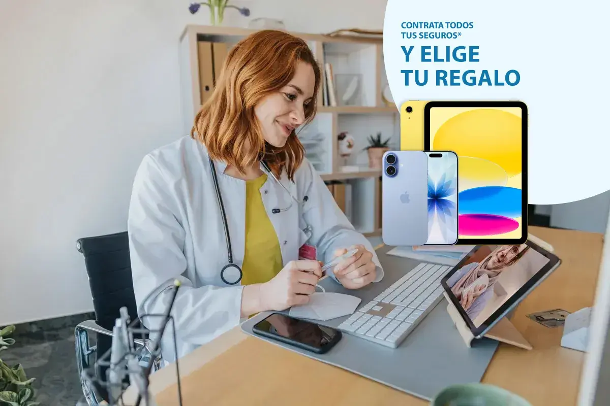 doctora con regalos promoción